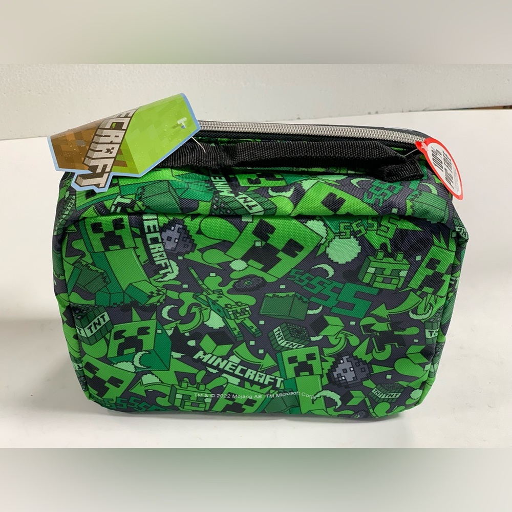 MINECRAFT CREEPER Thermos® Kids PVC-Free Insulated Lunch Box Tote Bag NWT